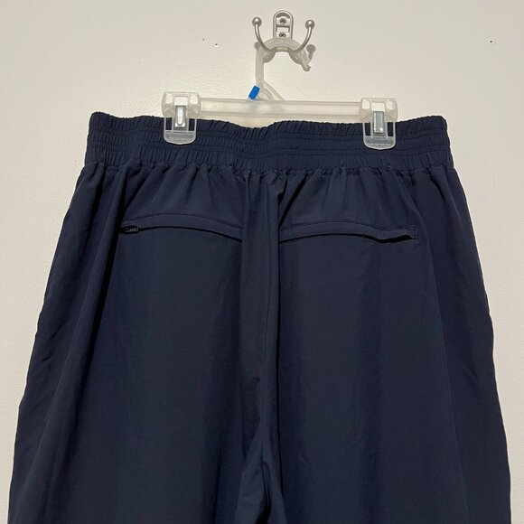 Quince Womens Performance Tech Wide Leg Cropped Pants L Navy Blue Workout Gym - Picture 5 of 8
